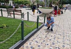 Lambayeque: ¡El colmo! Roban una banca en el Parque Principal de Chiclayo