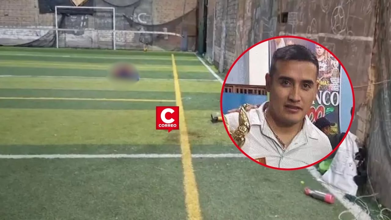 Comas: sicarios asesinan a suboficial de la PNP en pleno partido de fútbol. Composición: Diario Correo.