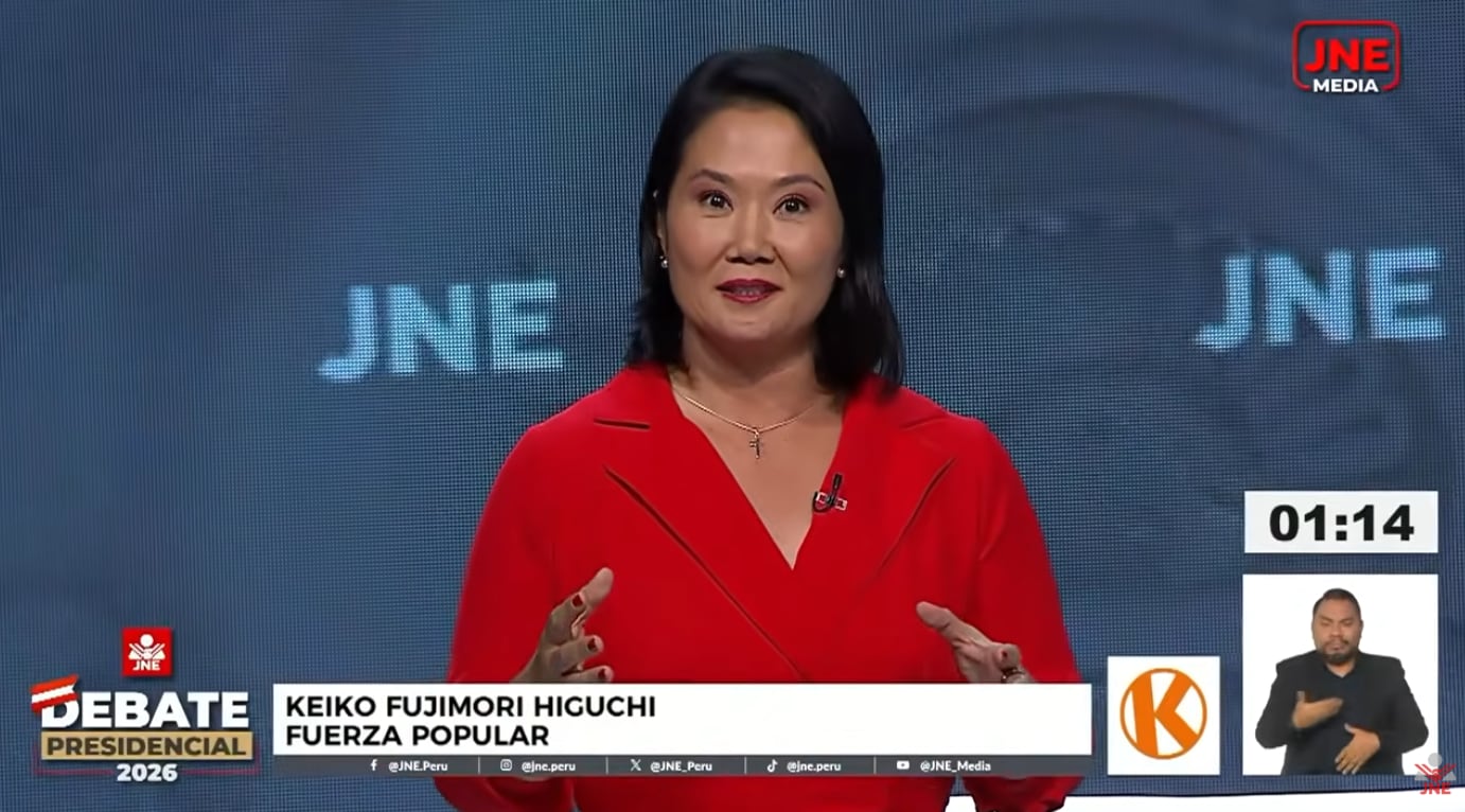 Keiko Fujimori rechaza ratificar el Acuerdo de Escazú y plantea mayor presencia del Estado en la Amazonía. (Captura de imagen del JNE)