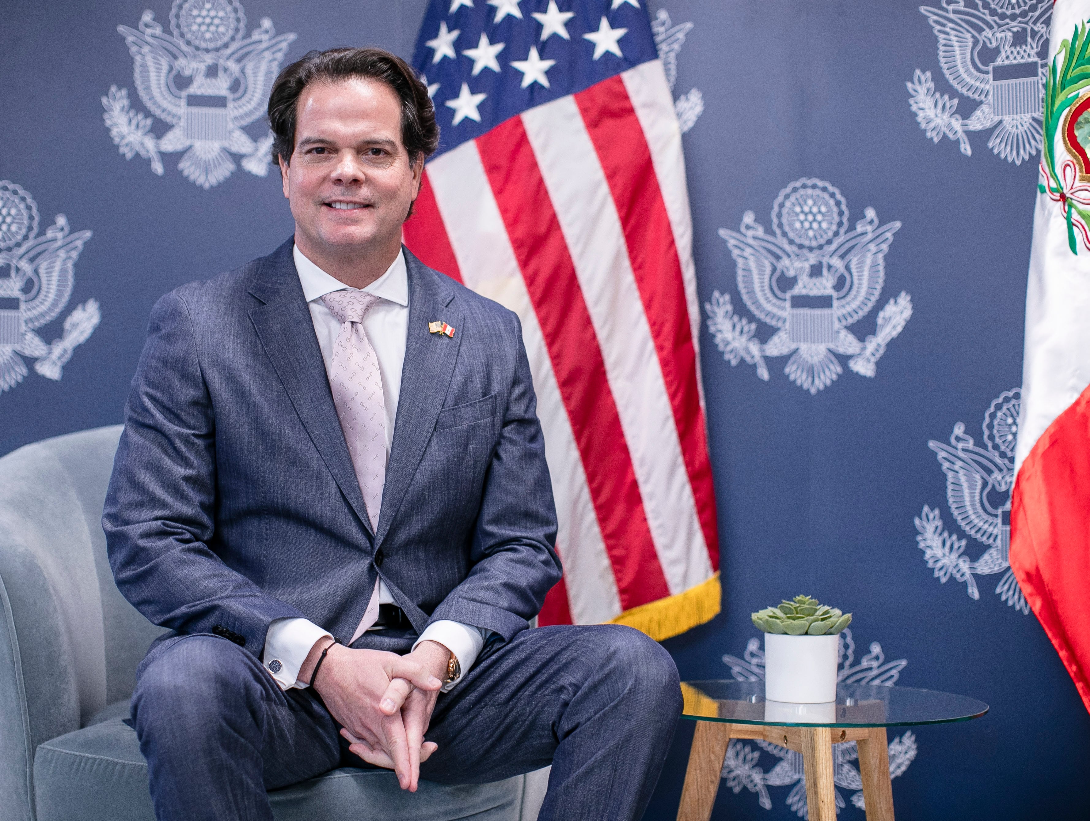 Bernie Navarro indicó que ya se firmó el contrato con Lockheed Martin y confirmó que el Estado peruano realizó la transferencia correspondiente al primer pago.Foto: Julio Reaño/@photo.gec.