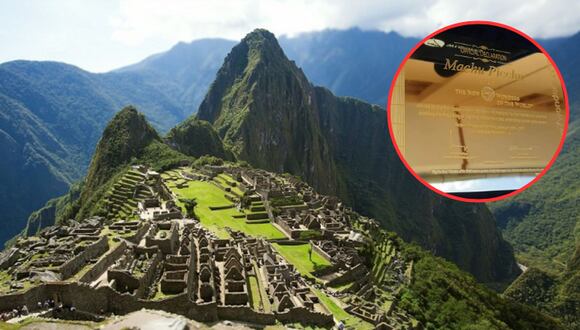 Placa que reconoce a Machu Picchu como maravilla del mundo desapareció. Foto: Andina