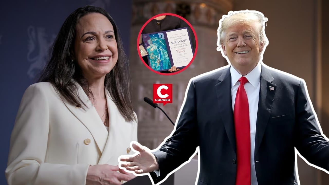 Trump confirma reunión con María Corina Machado y afirma que sería “un gran honor” recibir su premio Nobel. Composición: Diario Correo.