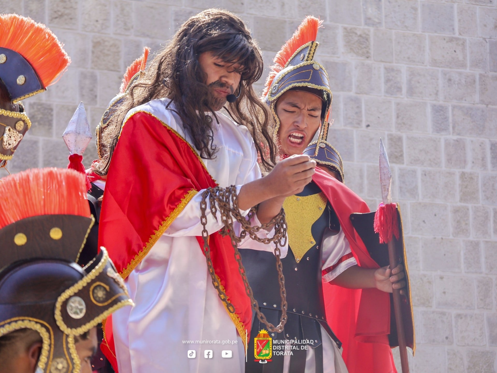 Brillante interpretación de captura de Jesús hicieron los menores. (Foto: Difusión)