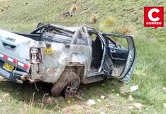 La Oroya: Conductor muere tras volcadura de camioneta y copiloto queda herido