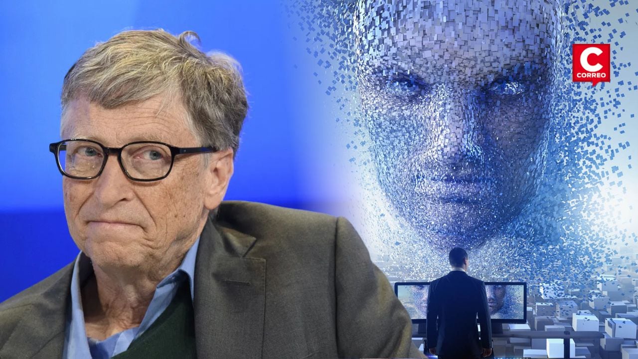 Bill Gates advierte sobre el avance de la IA y pide evaluar una reducción en el ritmo de su desarrollo. Composición: Diario Correo.