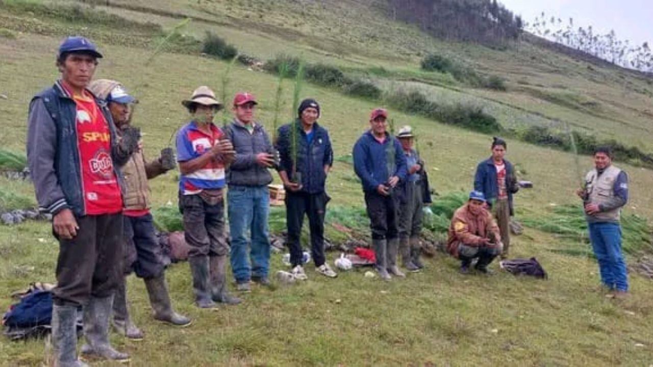 Agricultores del anexo de Santa Cruz realizaron el sembrado de manera tecnificada.