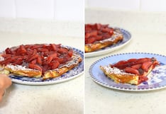 Receta de la tarta de queso con fresas al vino tinto