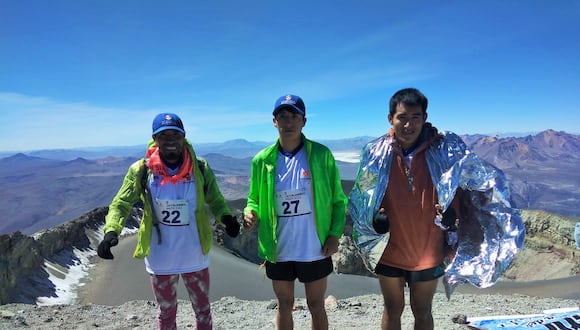 Los tres primeros lugares de  skyrunning. Foto: Club Deportivo de Andinismo de Arequipa