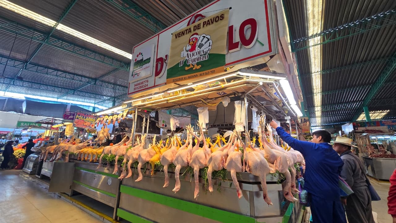 Precio del pavo antes de Navidad en el mercado Nueva Esperanza, en Arequipa. (Foto: Yunsu Pariapaza/@photo.gec)