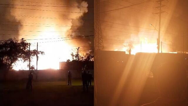 Incendio de grandes proporciones consume fábrica de papel en Chosica (VIDEO)