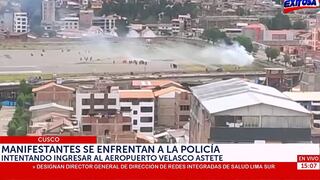 Sujetos hacen forados en muro perimétrico para ingresar a aeropuerto de Cusco y se enfrentan a la Policía