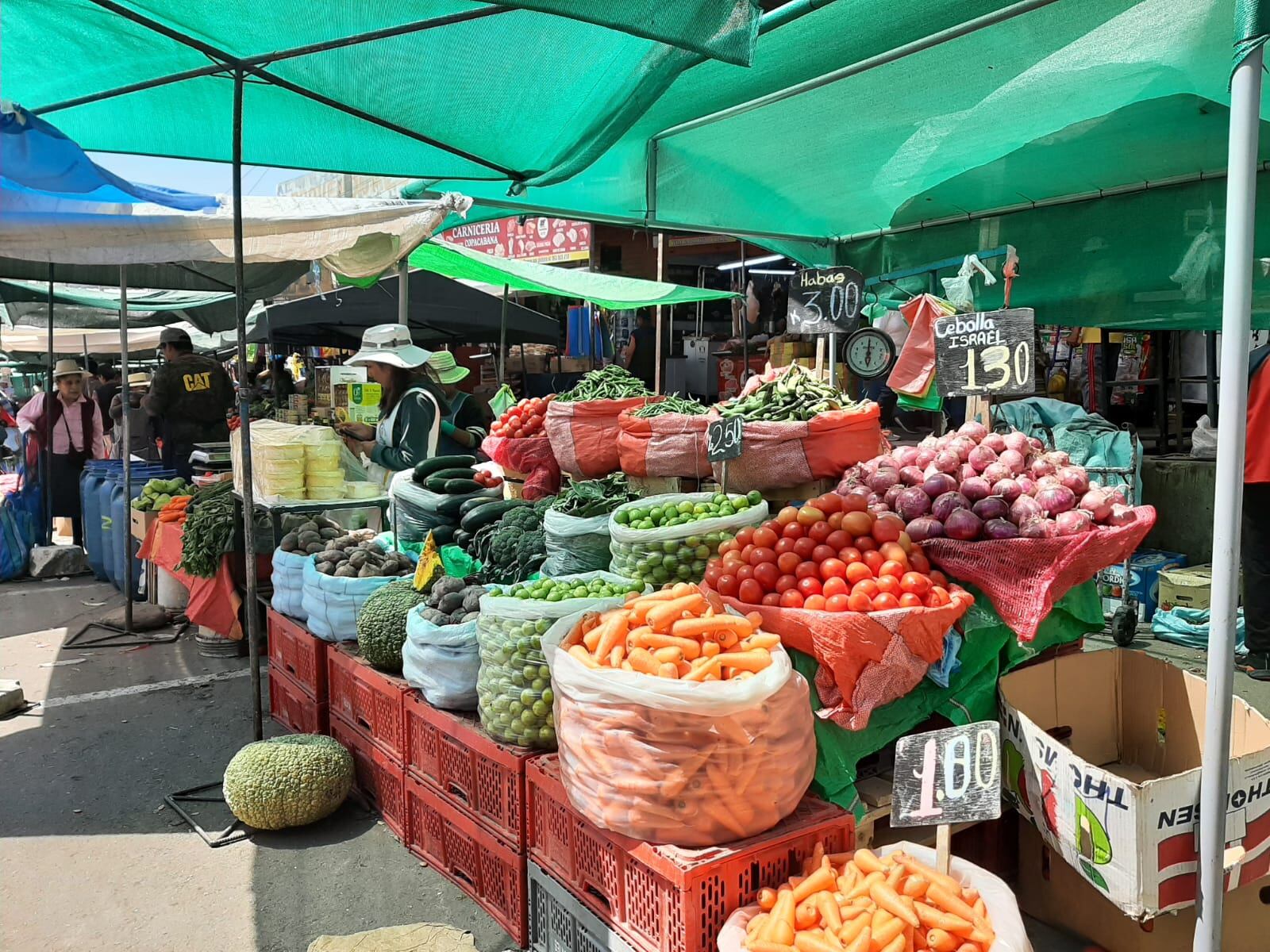 Precios de verduras en el mercado de Cerro Colorado. (Foto: GEC)
