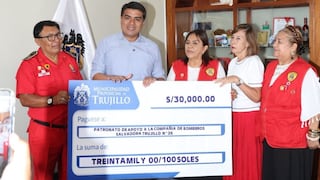 Municipalidad de Trujillo entrega subvención a bomberos