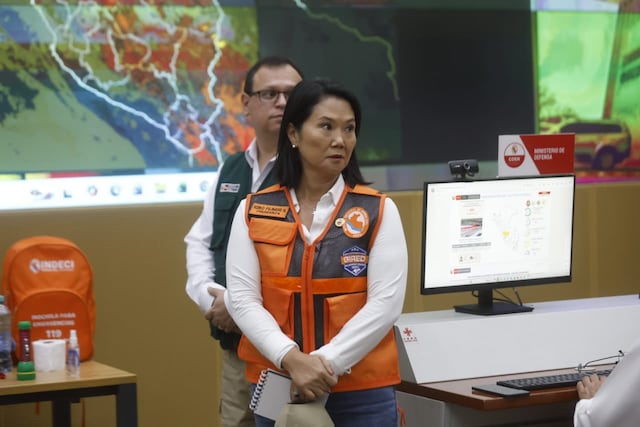 Keiko Fujimori anuncia despliegue de ministros por lluvias y suspensión de vuelos en Tacna (Foto: Mario Zapata/GEC)