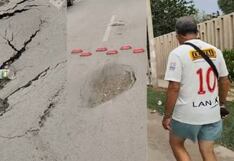 Ica: hundimientos en calle Los Pacaes generan preocupación en Urb. San José