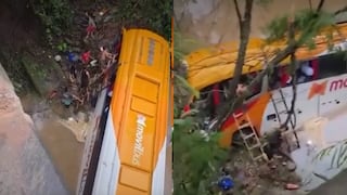 Bus cae a barranco en carretera Fernando Belaunde Terry en San Martín