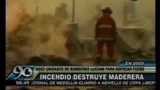 Incendio consume madereras en San Juan de Lurigancho (VIDEO)