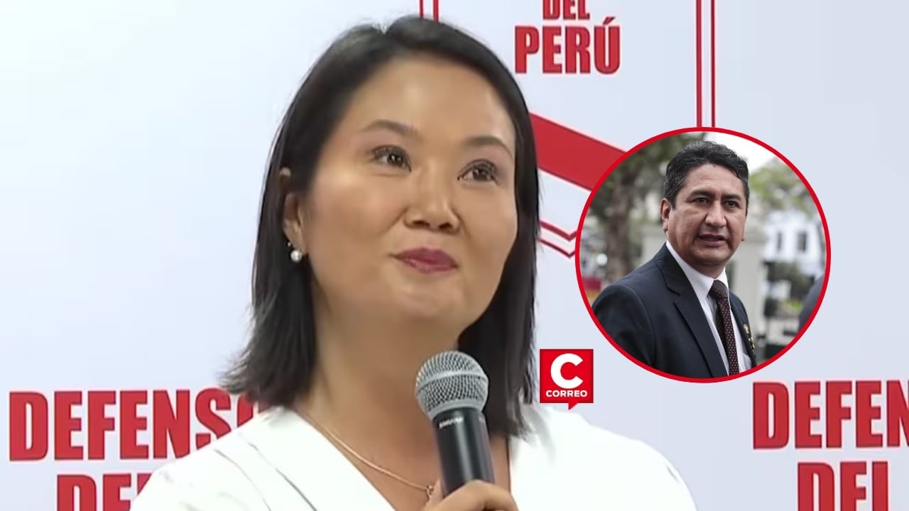 Keiko Fujimori sobre Vladimir Cerrón: “Se tomarán medidas para ejecutar su captura”. Composición: Diario Correo.