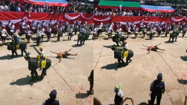 Alumnos recrean muerte de Túpac Amaru en desfile escolar por Fiestas Patrias