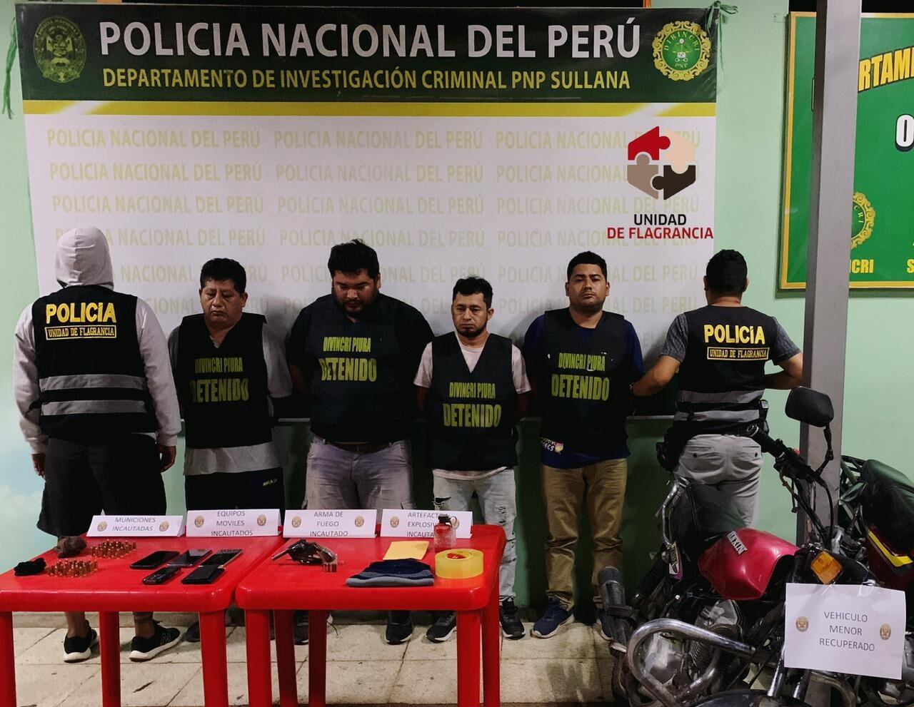 Detenidos se movilizaban en motocicletas