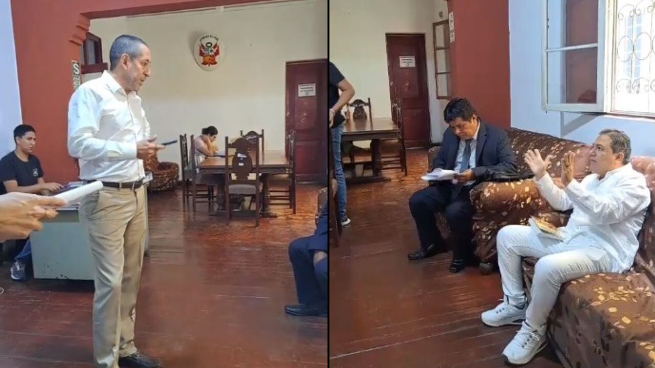 Durante tensa discusión en un ambiente de la Prefectura Regional de La Libertad.