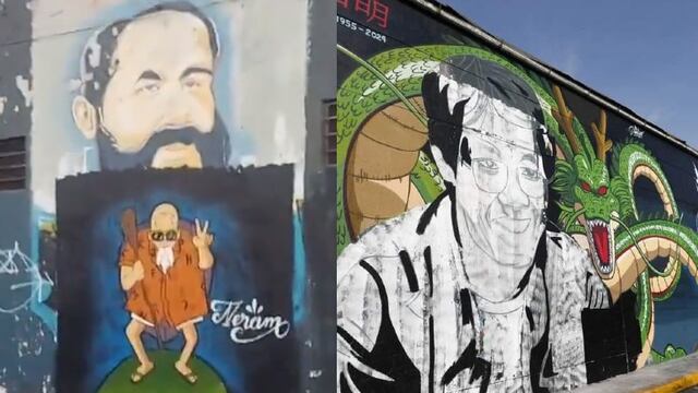 La Victoria: Pintan mural en homenaje a Akira Toriyama, pero tapan a Miguel Grau con figura del Maestro Roshi