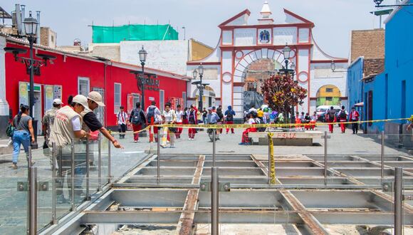 Dirección de Cultura pide sanción para responsables de estos trabajos, que afectan Zona Monumental de Trujillo.