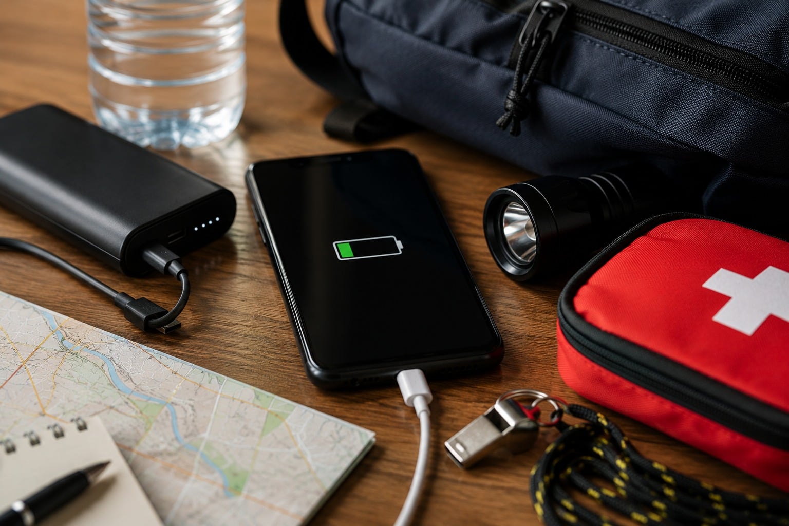 Mapas sin conexión, el servicio 119, una batería externa e información almacenada localmente pueden ayudar a mantener útil el celular si la conectividad o la energía fallan.