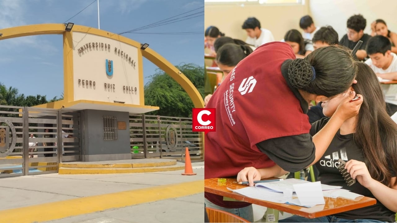 Lambayeque: postulantes de la Universidad Pedro Ruiz Gallo fueron detenidos por hacer trampa durante admisión. Composición: Diario Correo.
