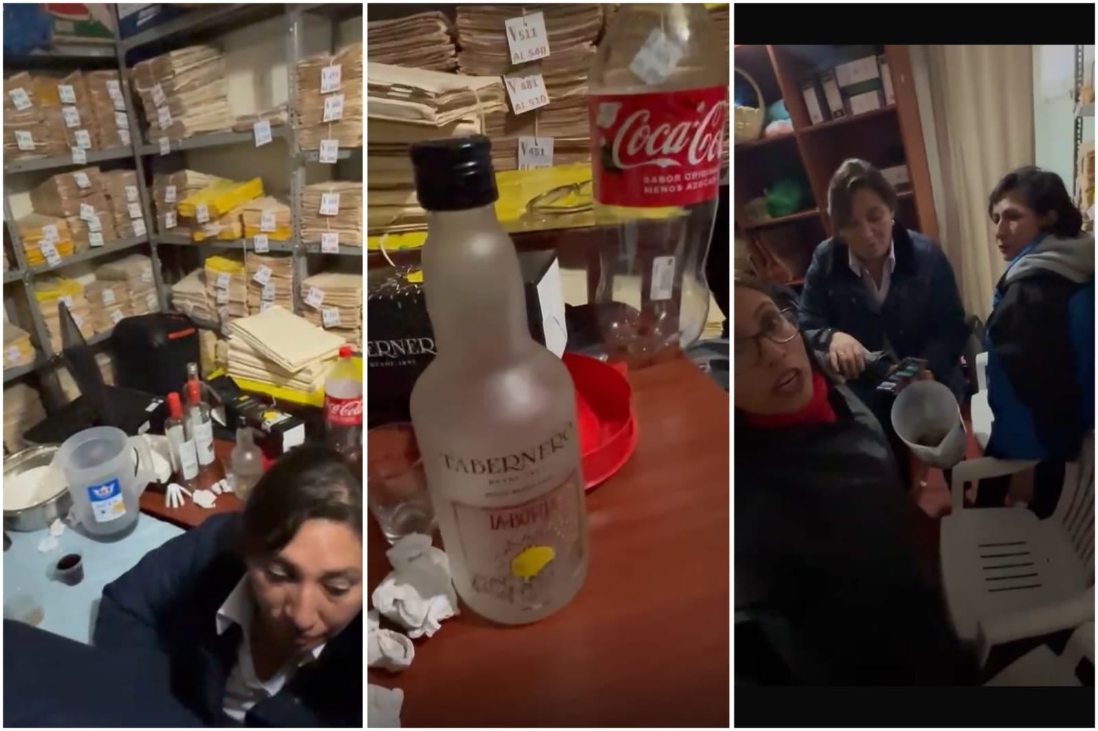 Funcionarios de Chiguata fueron grabados tomando bebidas alcohólicas en municipio. Foto: GEC.