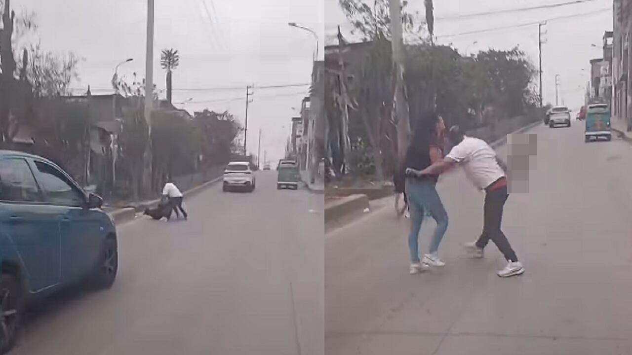 Otra mujer resultó herida durante el violento ataque ocurrido en la avenida Los Álamos. Vecinos y serenos retuvieron al sospechoso y lo entregaron a la Policía. (Foto: Captura video Facebook)