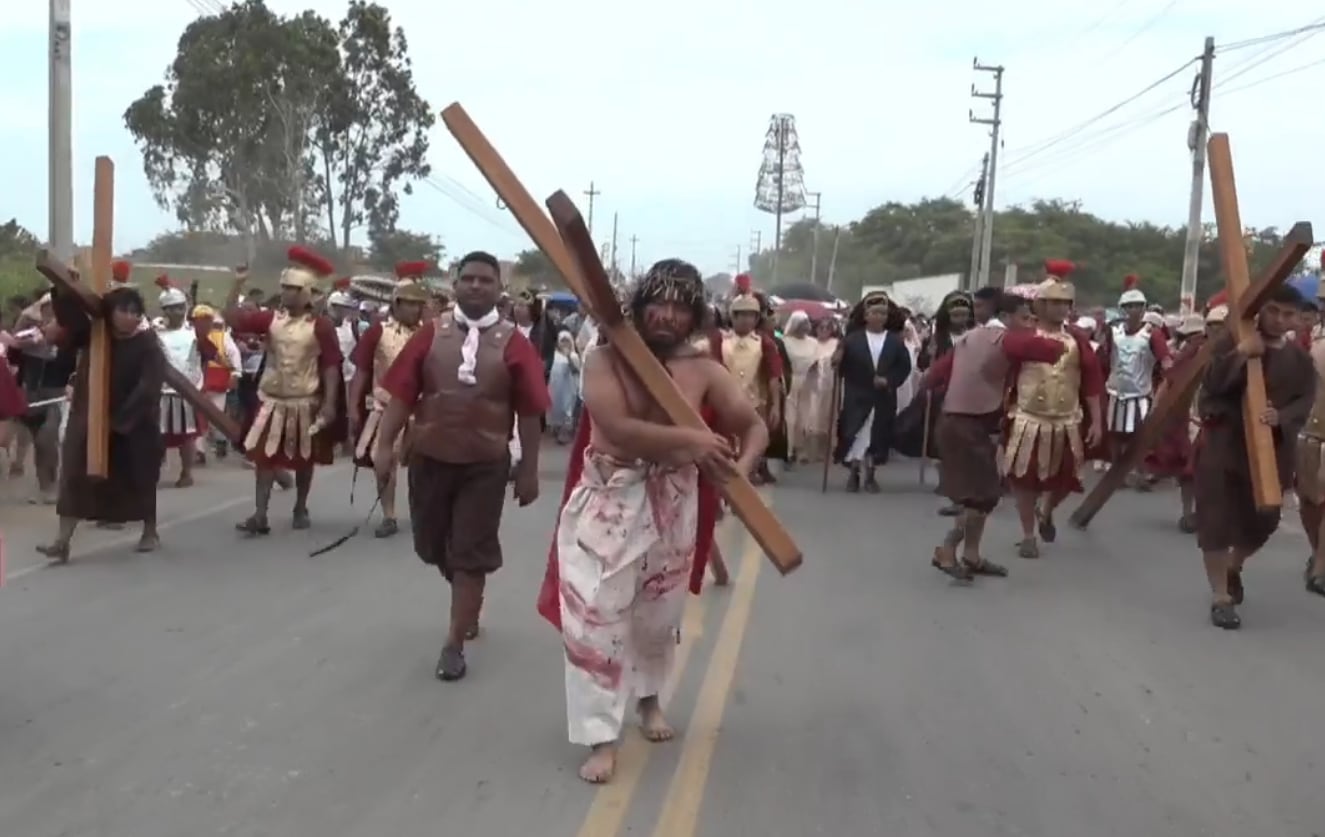 Escenificación de la Pasión de Cristo en Reque. Foto: COER Lambayeque