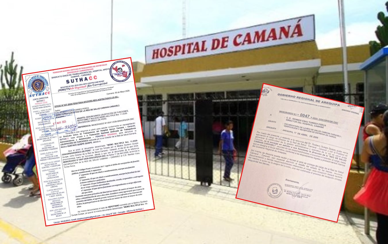 Sindicato denuncia usurpación de funciones y nepotismo en renovaciones CAS de la Red de Salud Camaná-Caravelí. Foto: GEC.