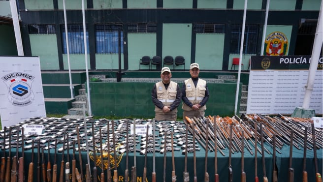 Sucamec decomisó más de 5 mil armas de fuego entre enero y julio de 2026. Foto: SUCAMEC.