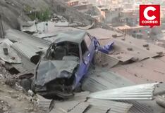 Rímac: Madre salva a sus hijos tras aparatosa caída de vehículo en su vivienda