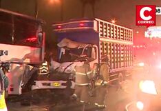 Surco: choque entre camión y bus en la Panamericana Sur deja dos heridos