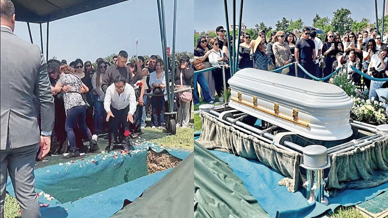 Familiares y amigos despidieron en medio de desgarradoras escenas de dolor a las dos jóvenes amigas y a los dos agentes de seguridad.