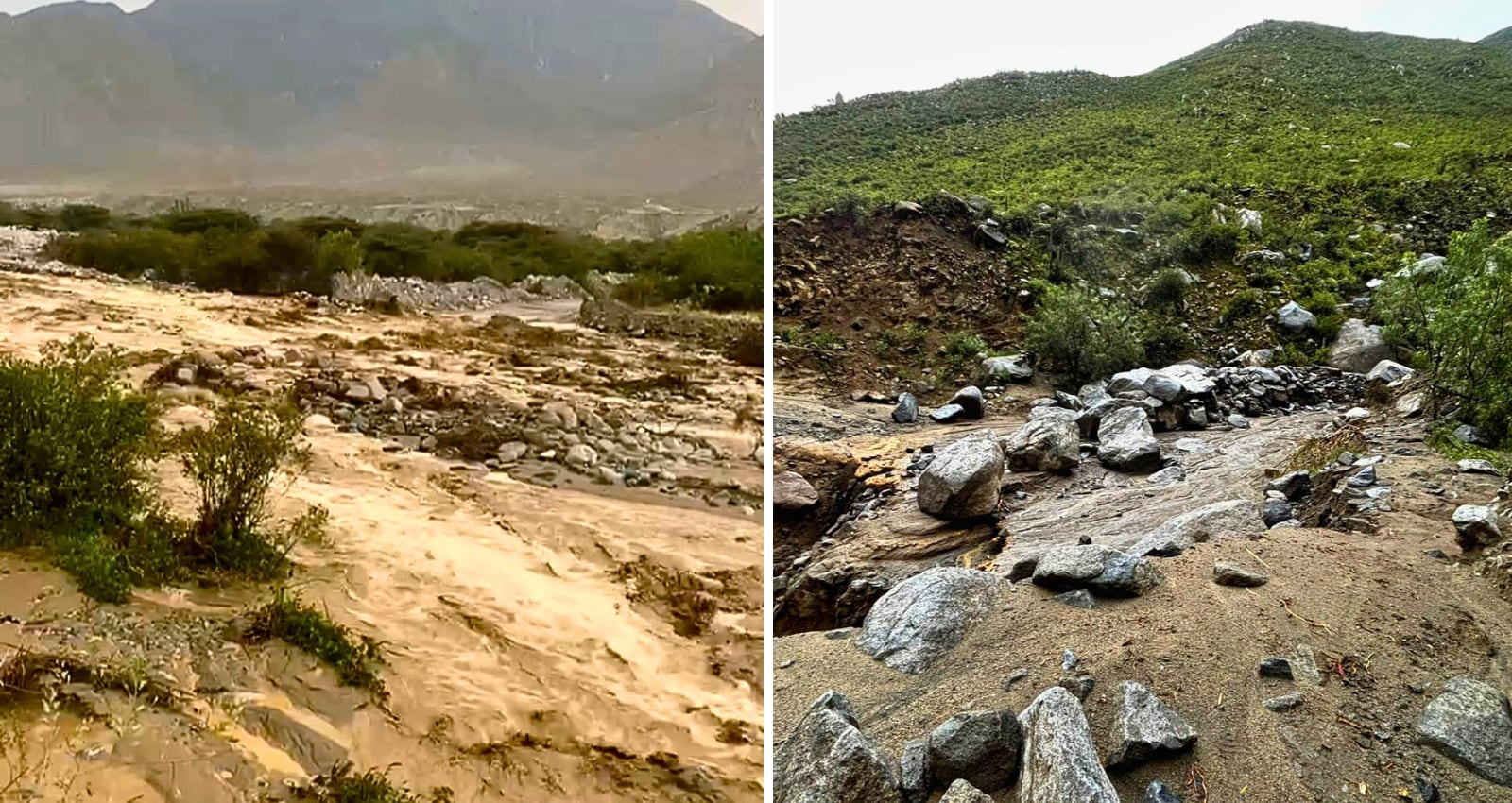 Tránsito interrumpido en Quicacha por lluvias en Caravelí. Foto: COER Arequipa