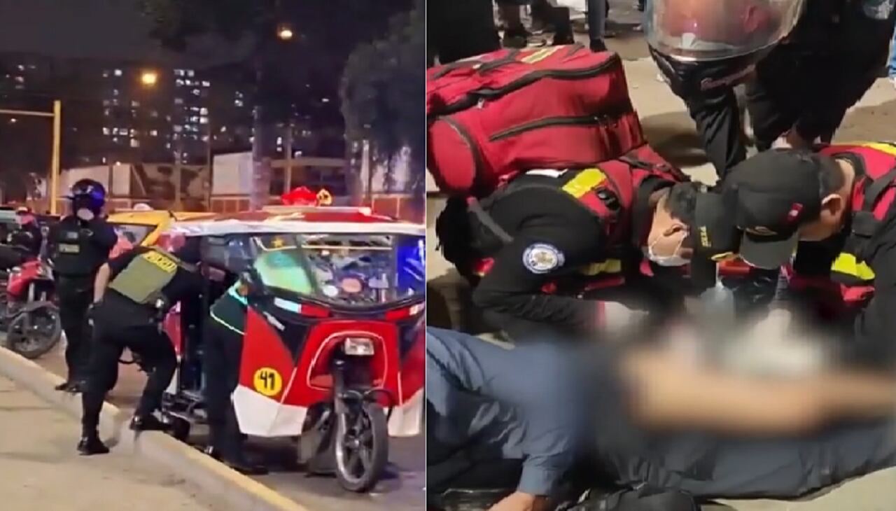 Dos sujetos en motocicleta dispararon contra el ciudadano y escaparon. Agentes policiales revisan cámaras de seguridad para identificarlos. (Foto: Captura América Noticias)