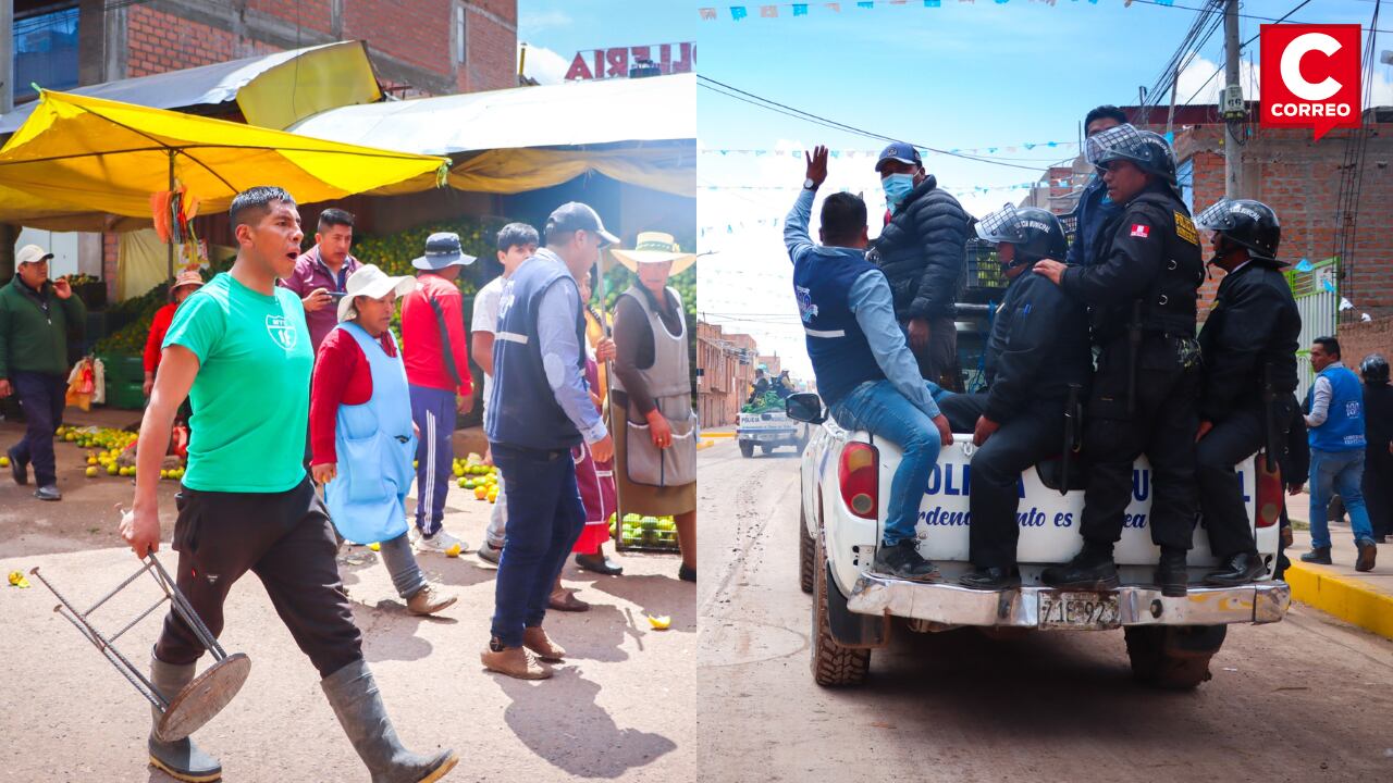 PUNO: Comerciantes desacatan disposición municipal y se enfrentan a los interventores.