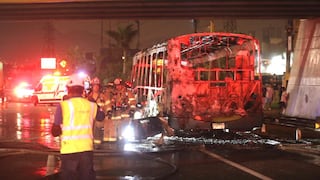 El Agustino: siete pasajeros heridos deja incendio de bus en vía Evitamiento | VIDEO