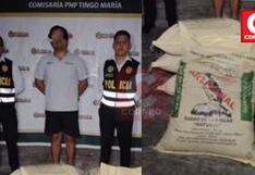 Policía detiene a sujeto por comercializar ilegalmente insumos agrícolas en Tingo María
