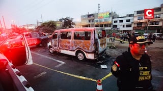 Los Olivos: colectivero murió calcinado mientras dormía en una combi tras presunto ataque de extorsionadores