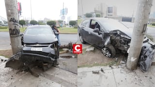 San Miguel: tres heridos deja choque de auto contra poste en avenidas Universitaria y La Marina