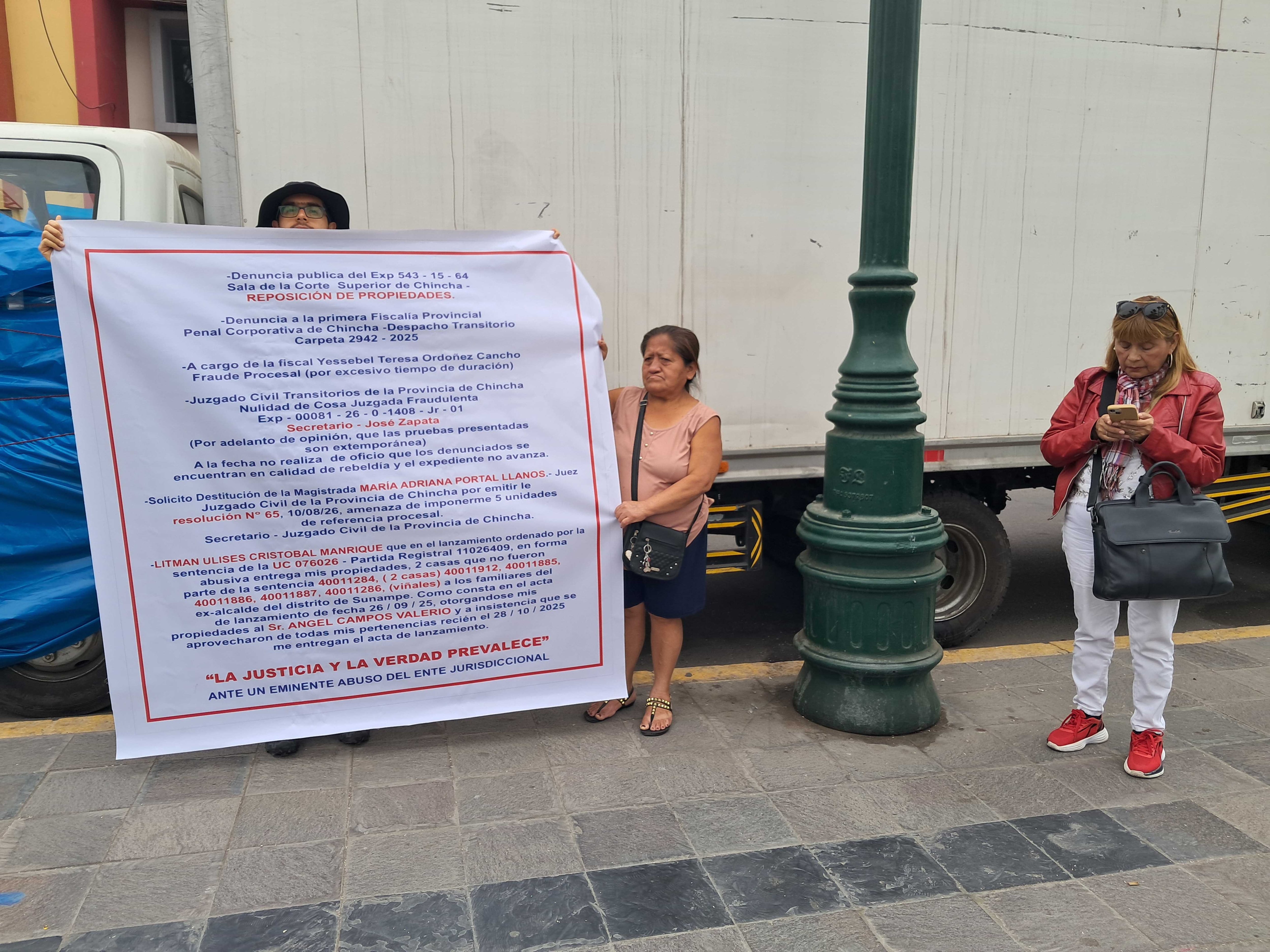 Chincha: ciudadana solicita al Poder Judicial reposición de sus propiedades