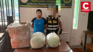 Junín: Policía detiene a pasajero de bus interprovincial por transportar 12 kilos de marihuana