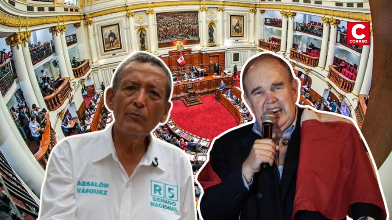 JNE deja sin efecto credencial de Rafael López Aliaga como senador electo: Absalón Vásquez será convocado. Composición: Diario Correo.