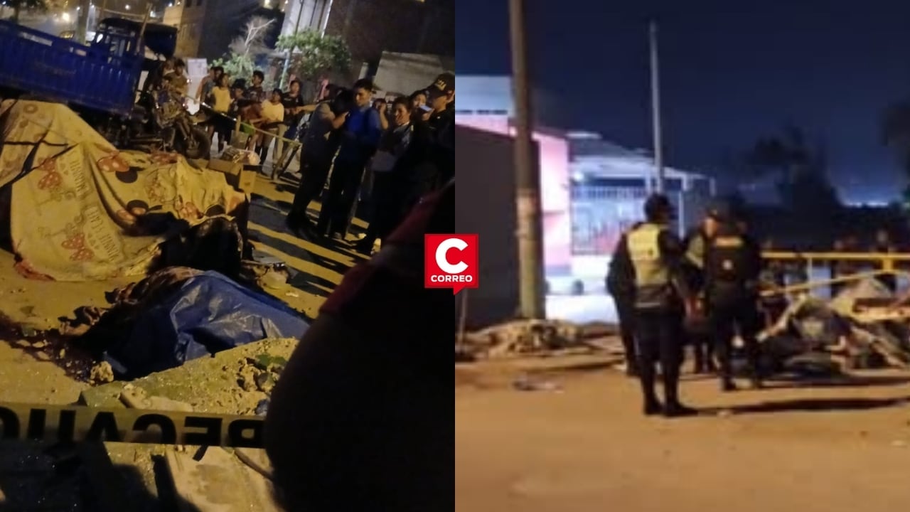 Lurigancho-Chosica: padre de familia muere tras despiste de motocarga frente a colegio en La Campiña. Composición: Diario Correo.