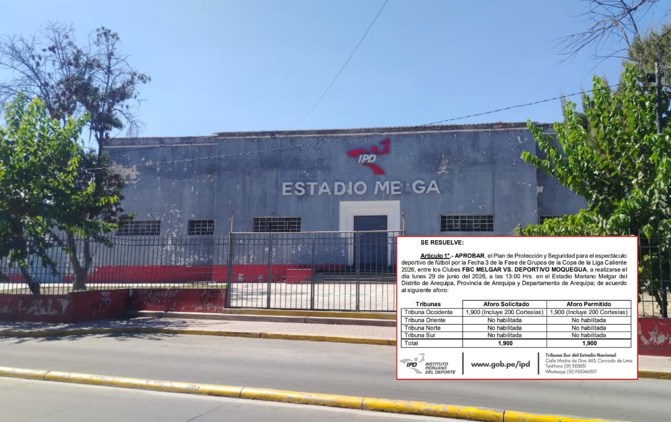 Estadio Melgar ubicado en el Barrio IV Centenario, habilitado para el partido de FBC Melgar vs CD Moquegua. (Foto: Álvaro Figueroa/@photo.gec)