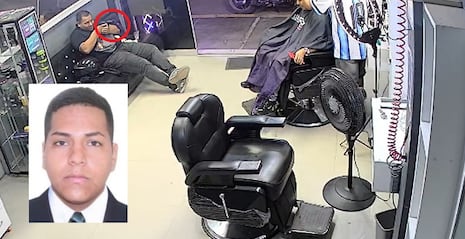 Chiclayo: policía es captado apuntando con arma en barbería